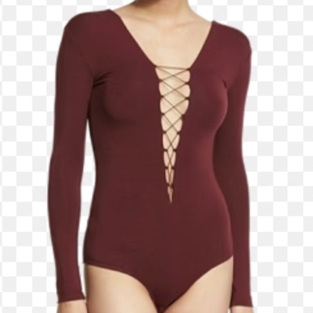 T by Alexander Wang Stretch Jersey Lace-Up Bodysuit